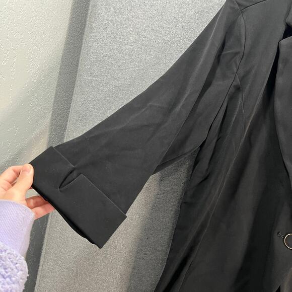 GRAVER Susan Graver LK Fusion 3/4 Sly Cutaway Hem Blazer Black Size Large - Picture 5 of 12